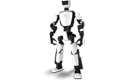 A humanoid robot from Toyota called T-HR3 with white body panels and black moving joints.