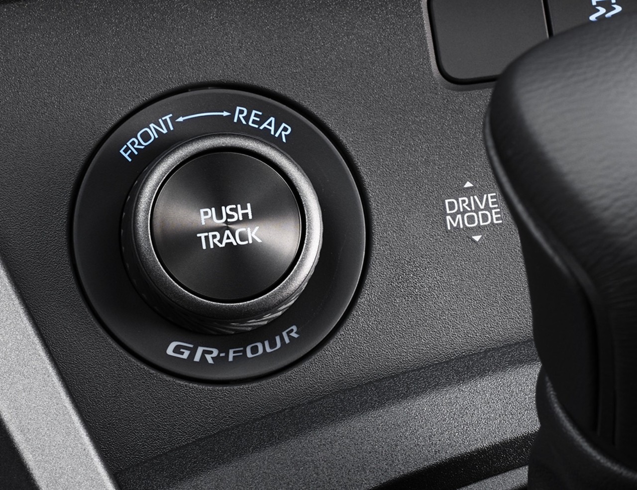Close up of the driving mode button